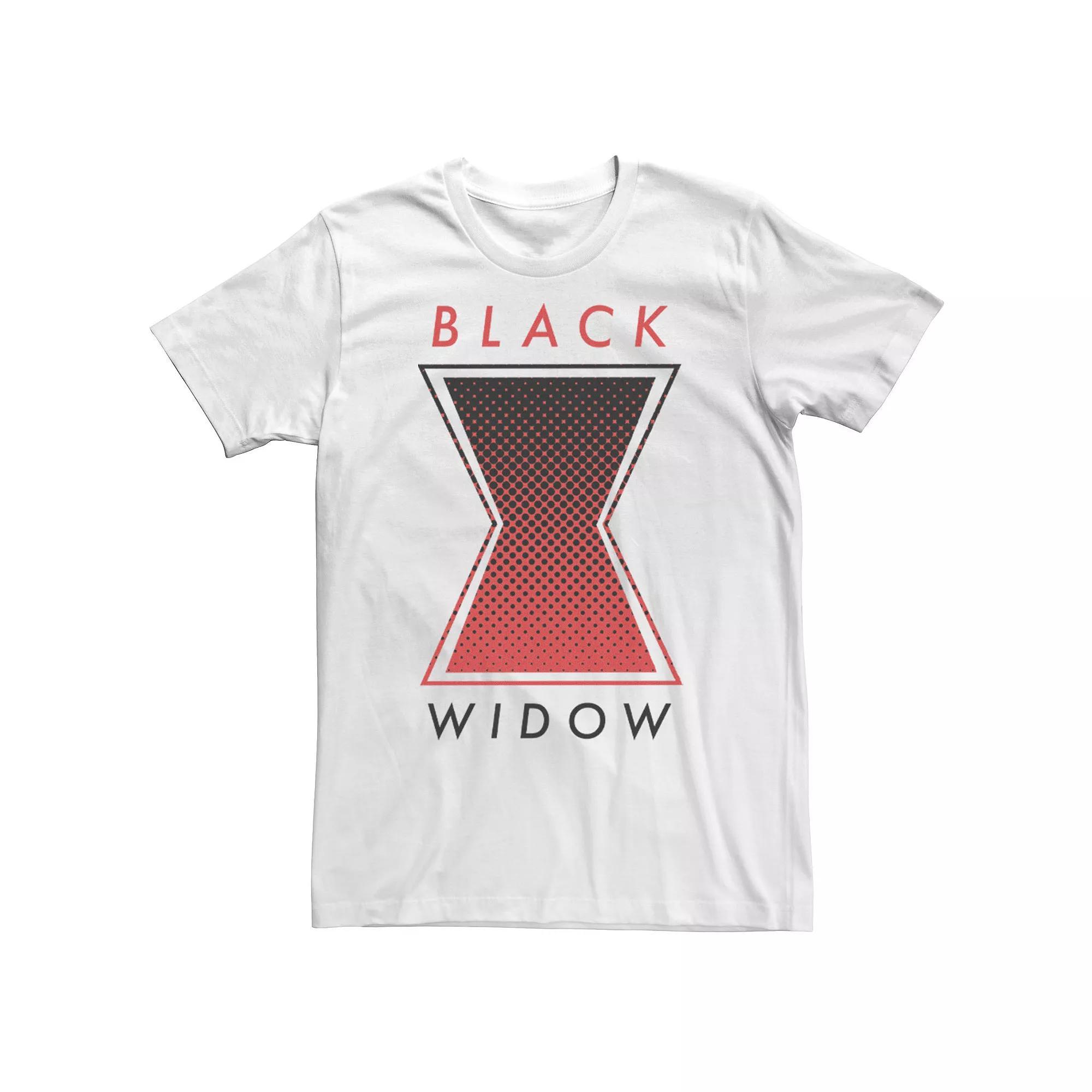 Men's Marvel Black Widow Gradient Logo Tee, Size: Large, White Product Image