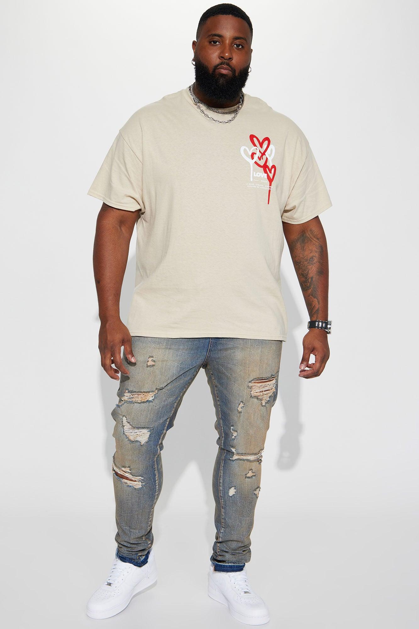 Love Drip Short Sleeve Tee - Taupe Product Image