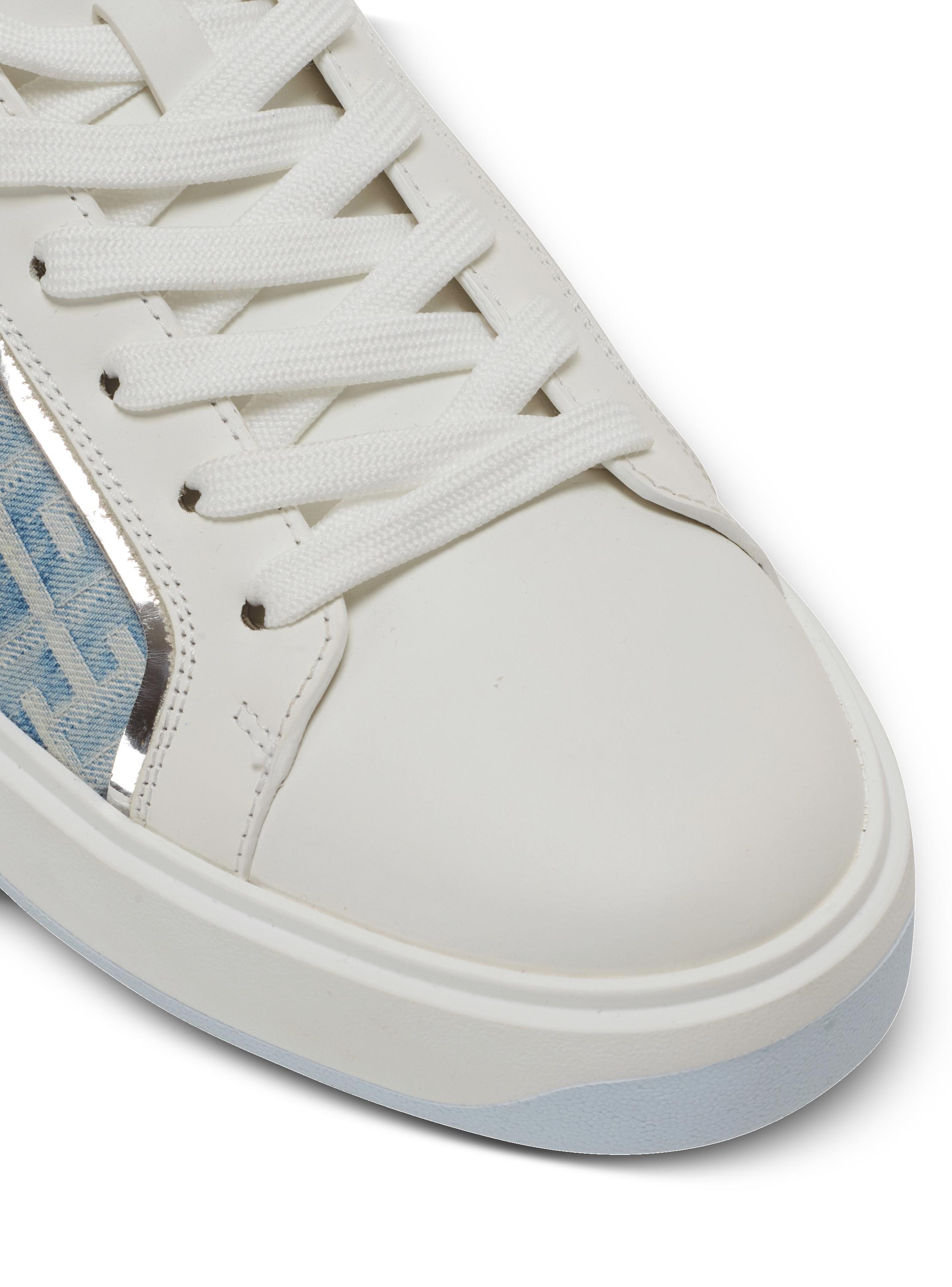 B-Court sneakers in leather and denim Product Image