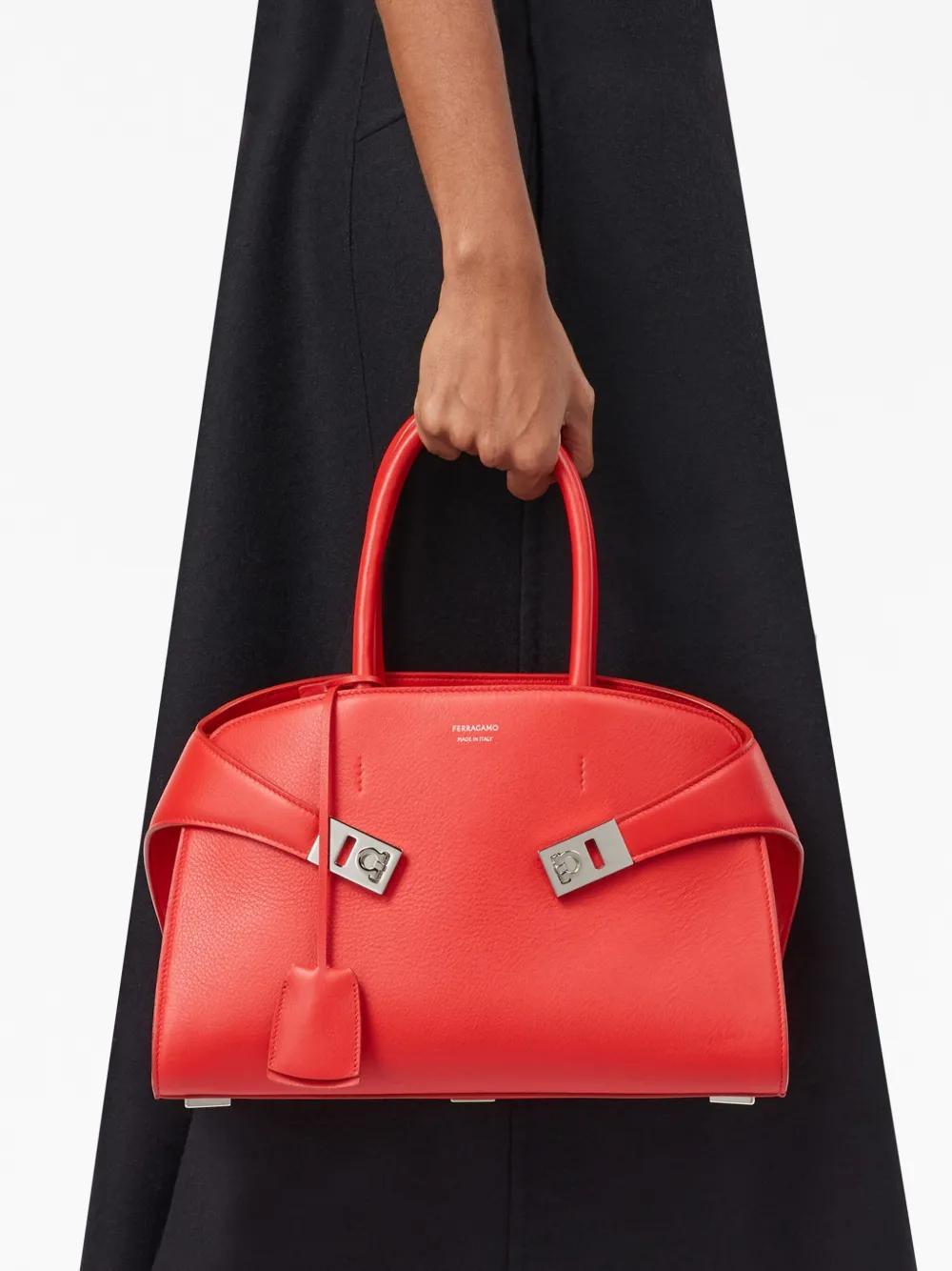 FERRAGAMO Salvatore  Hug Logo Printed Tote Bag In Red Product Image