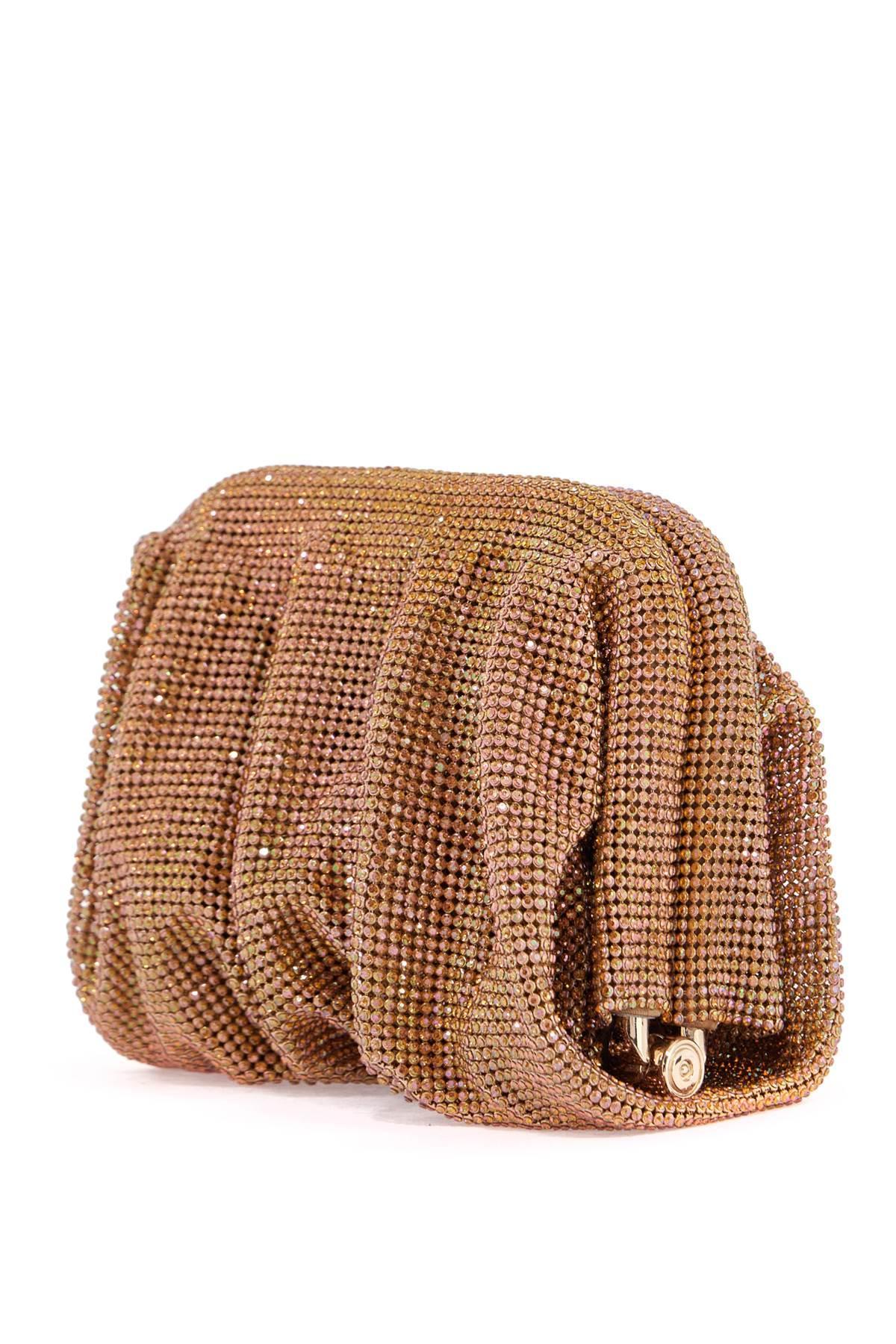 BENEDETTA BRUZZICHES La Petite Handbag In Gold Strass Mesh From The Venus Collection Product Image