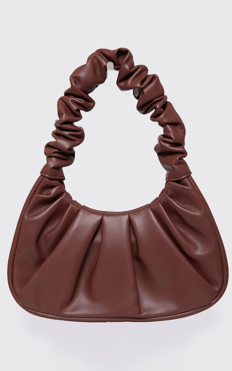 Chocolate Extreme Ruched Handle Shoulder Bag Product Image