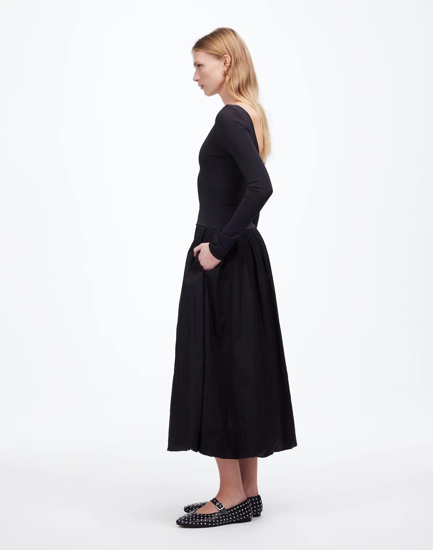 Bubble-Hem Midi Dress Product Image