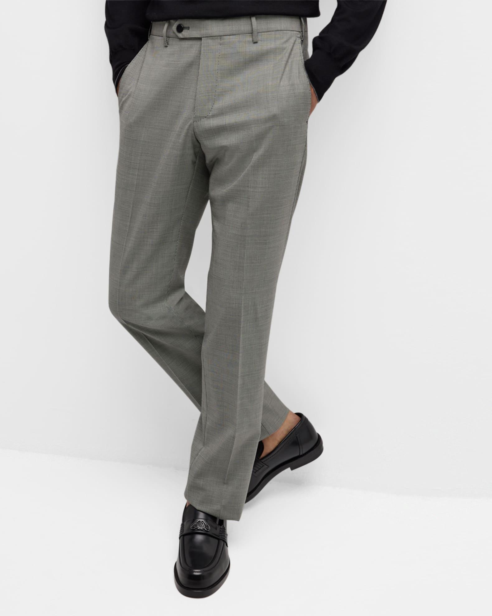 Men's Devon Wool Serge Houndstooth Trousers Product Image