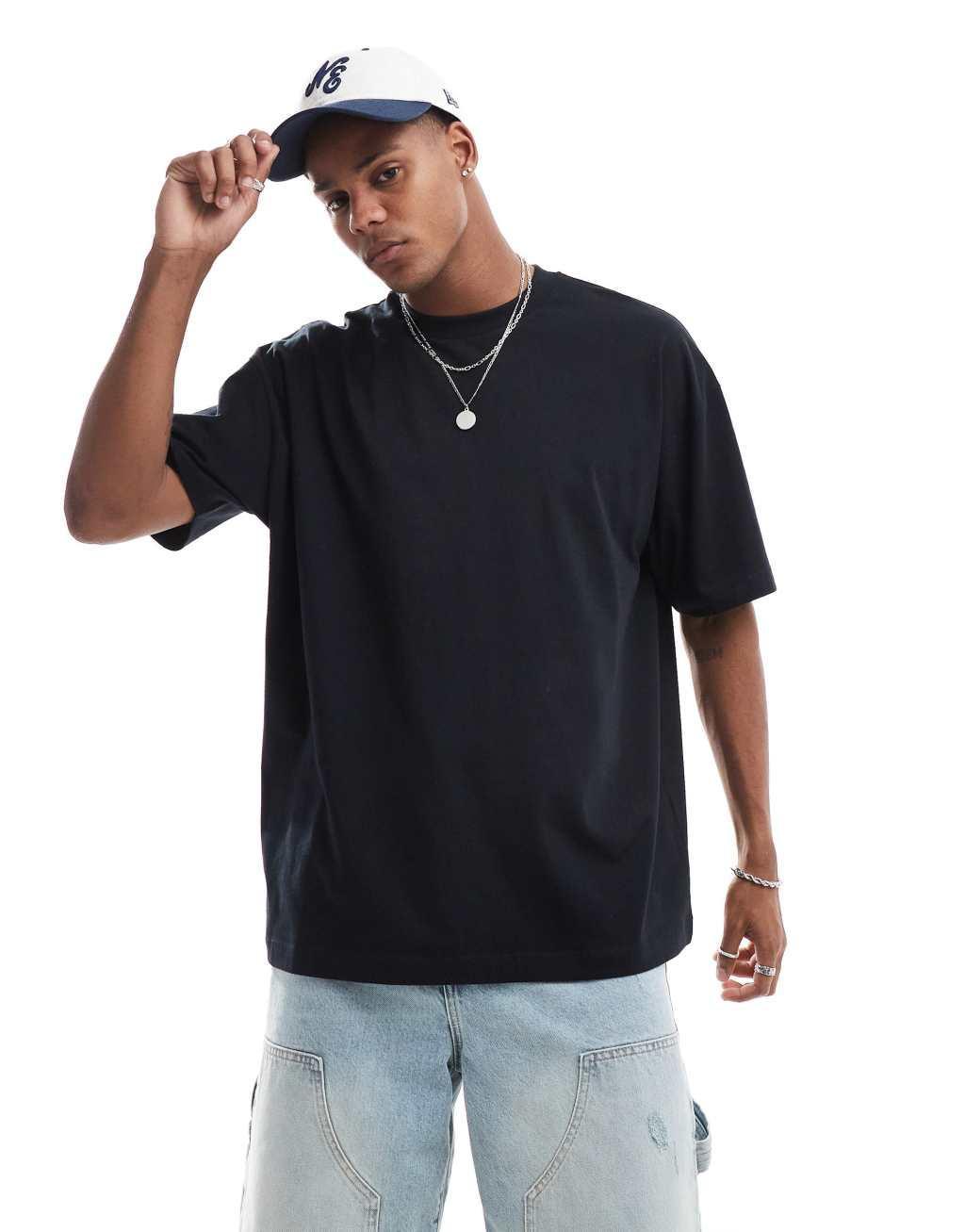 ASOS DESIGN oversized t-shirt in black with street back print Product Image