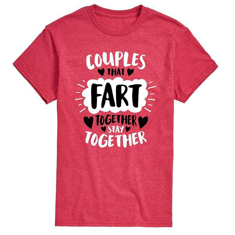 Men's Couples That Fart Together Stay Together Tee, Size: Large, Red Product Image