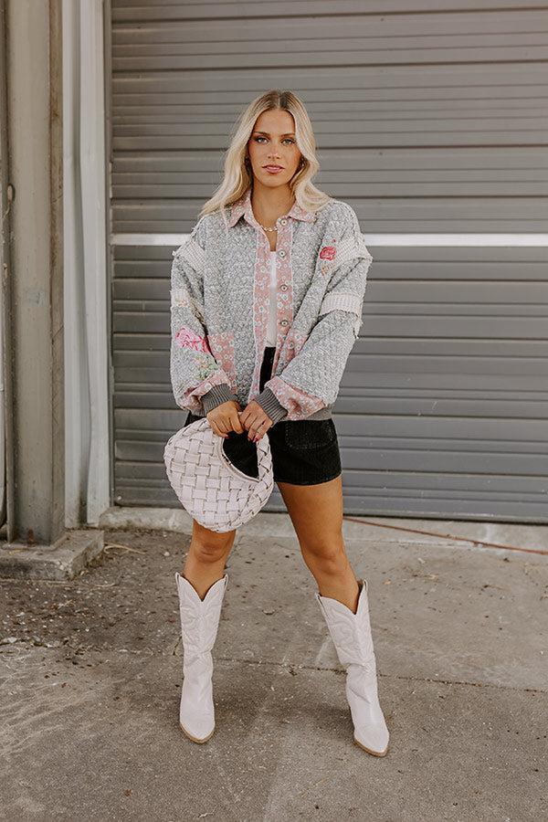 Keeping Cozy Quilted Jacket in Grey Product Image