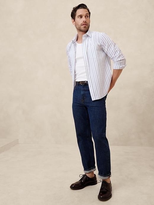 Standard-Fit Washed Cotton Poplin Shirt Product Image