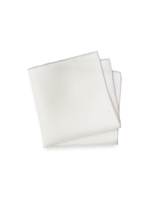 Solid Silk Pocket Square - White Product Image