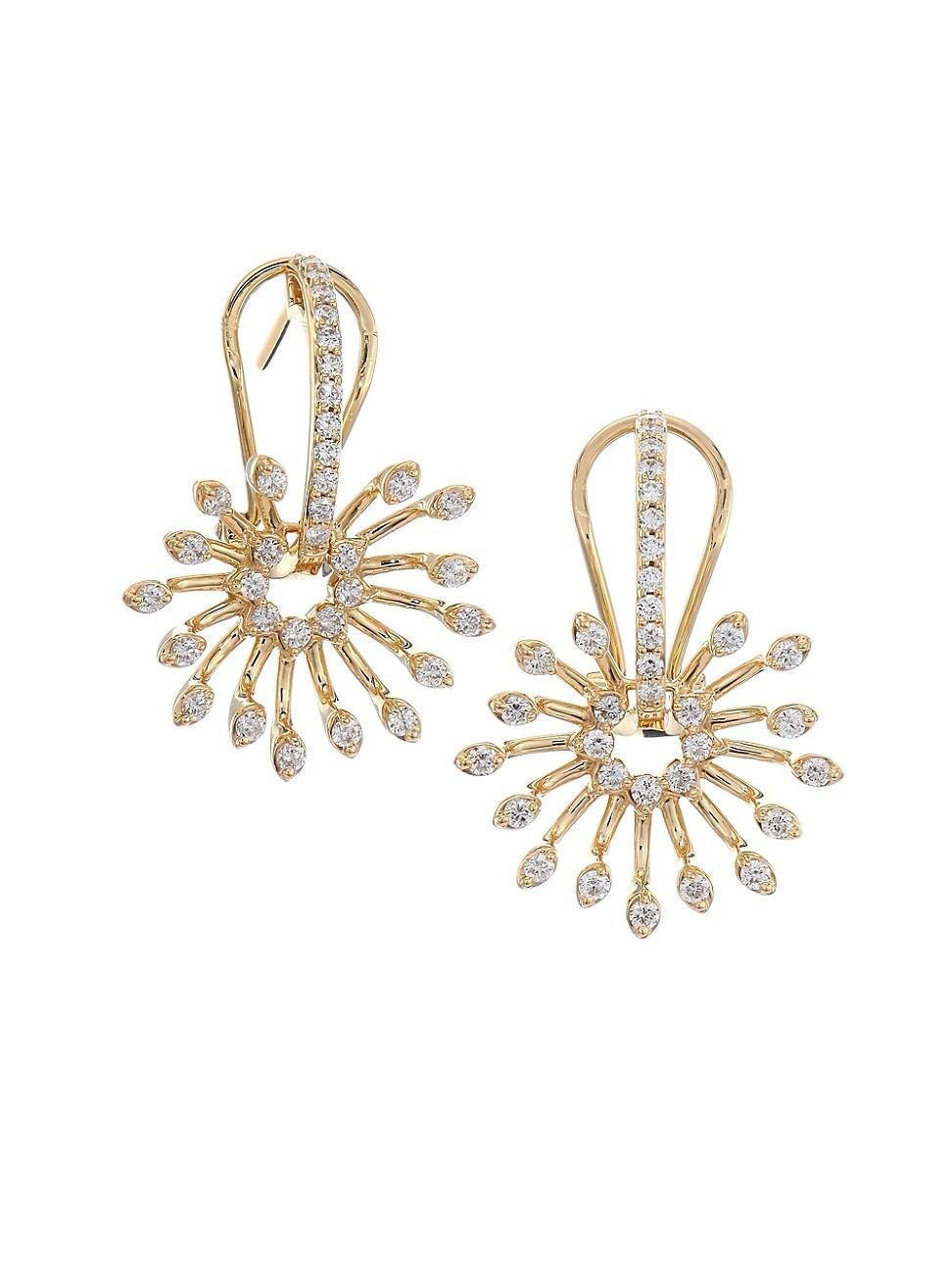 Womens Luminus Diamond & 18K Yellow Gold Earrings Product Image