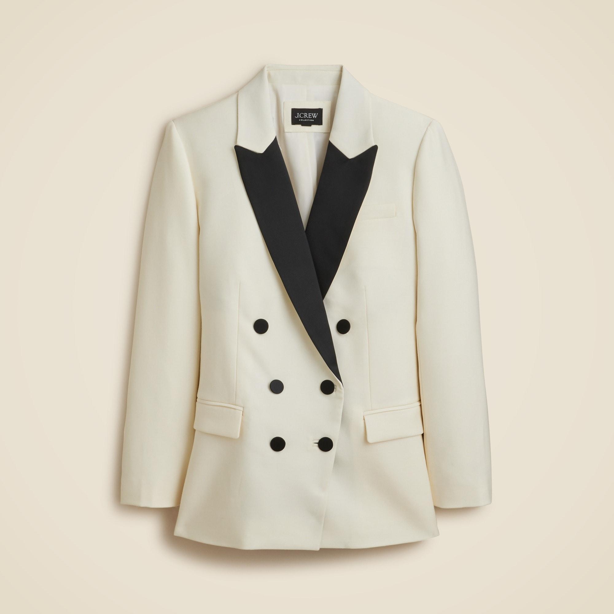 Collection relaxed double-breasted blazer in Italian tuxedo wool Product Image