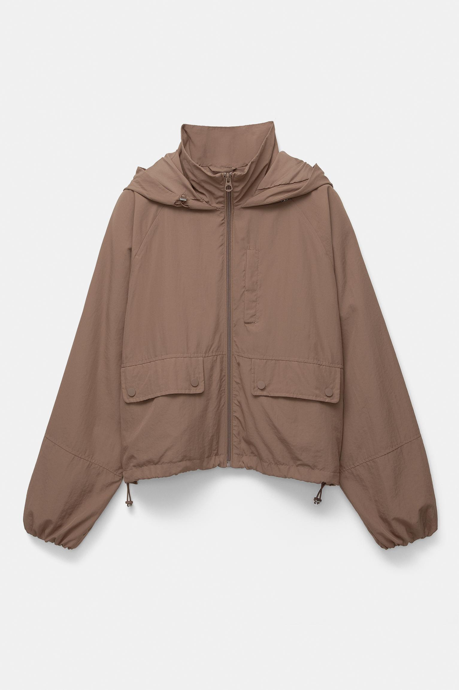 Short lightweight hooded jacket Product Image