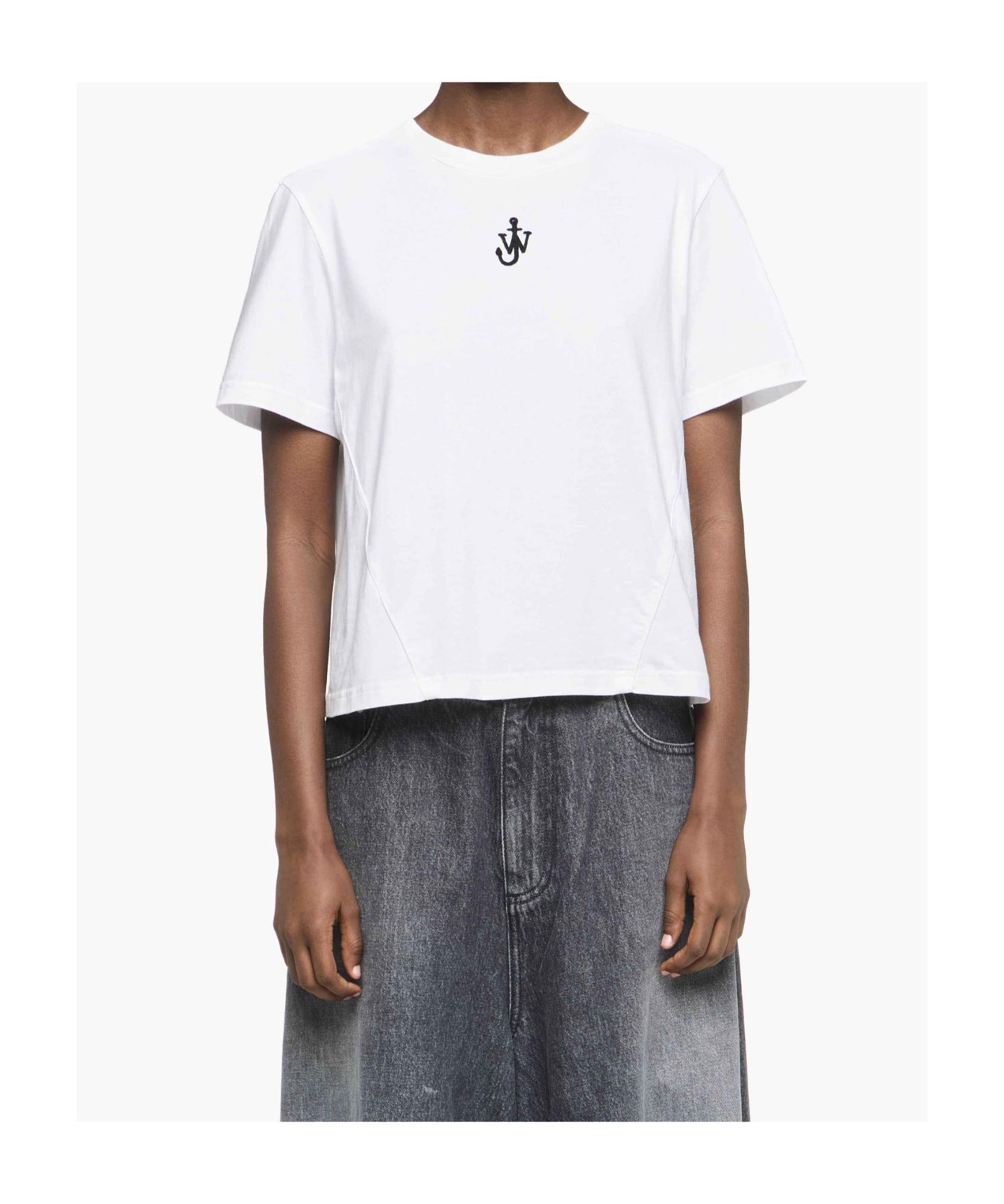 JW ANDERSON Anchor-embroidered T-shirt In White Product Image