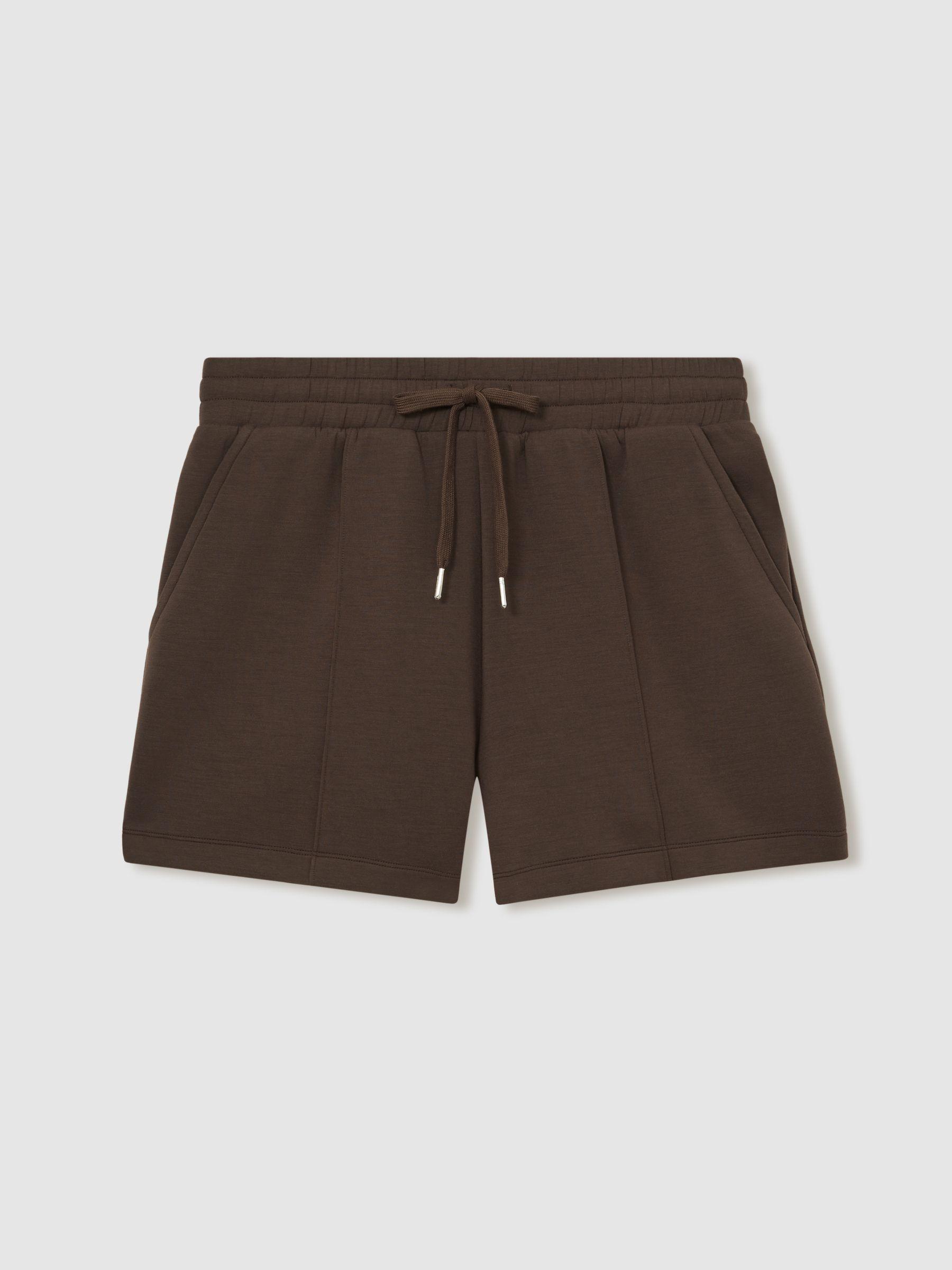 Interlock Drawstring Sweat Shorts in Chocolate Product Image