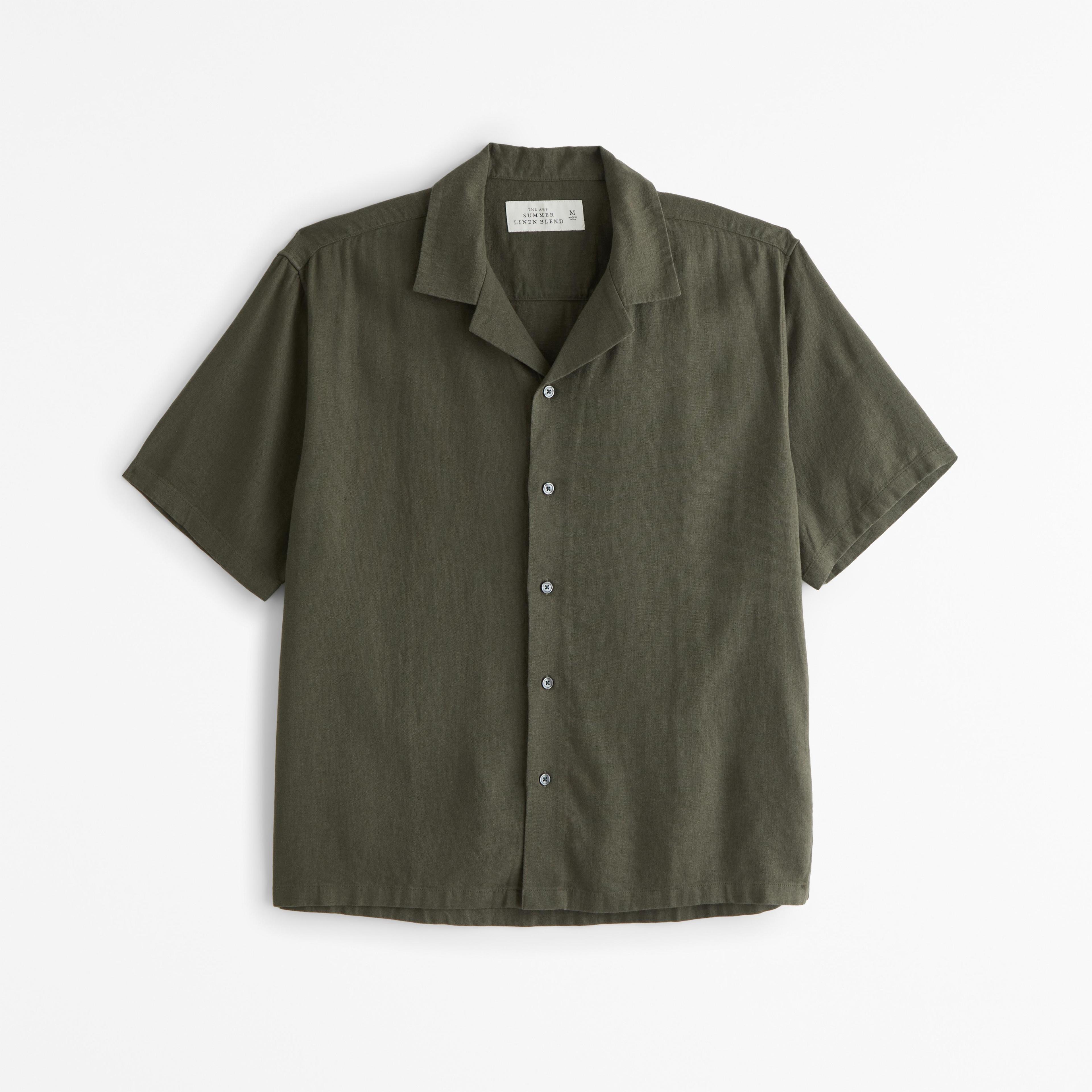 Camp Collar Summer Linen-Blend Shirt Product Image