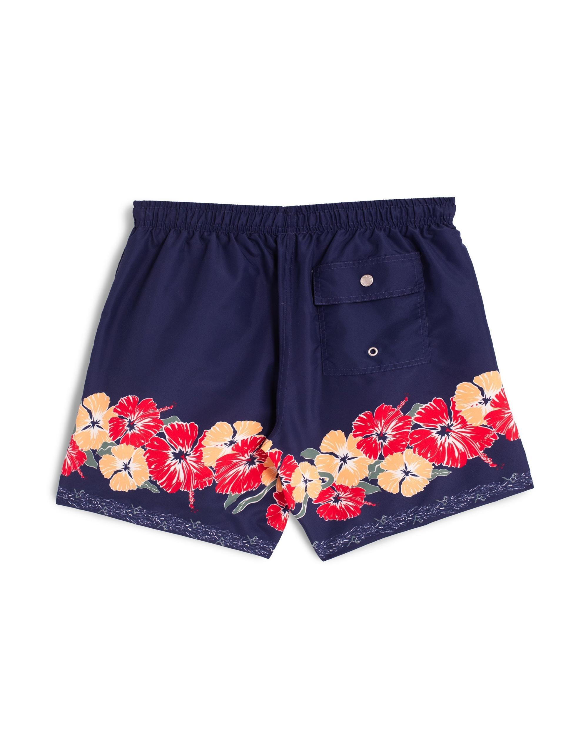 Indigo Ornate Bloom Swim Trunk Product Image