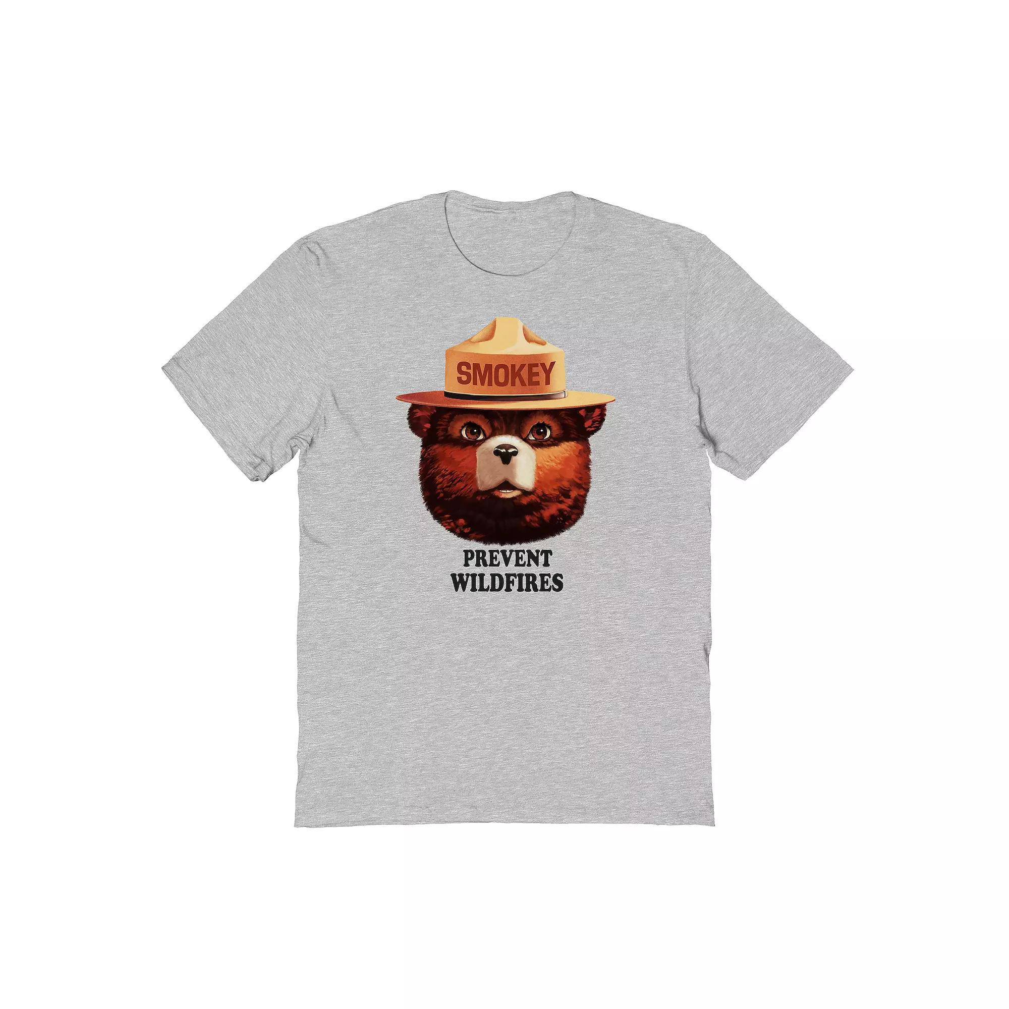 Men's Smokey The Bear Prevent Forest Fires Graphic Tee, Size: Small, Grey Product Image