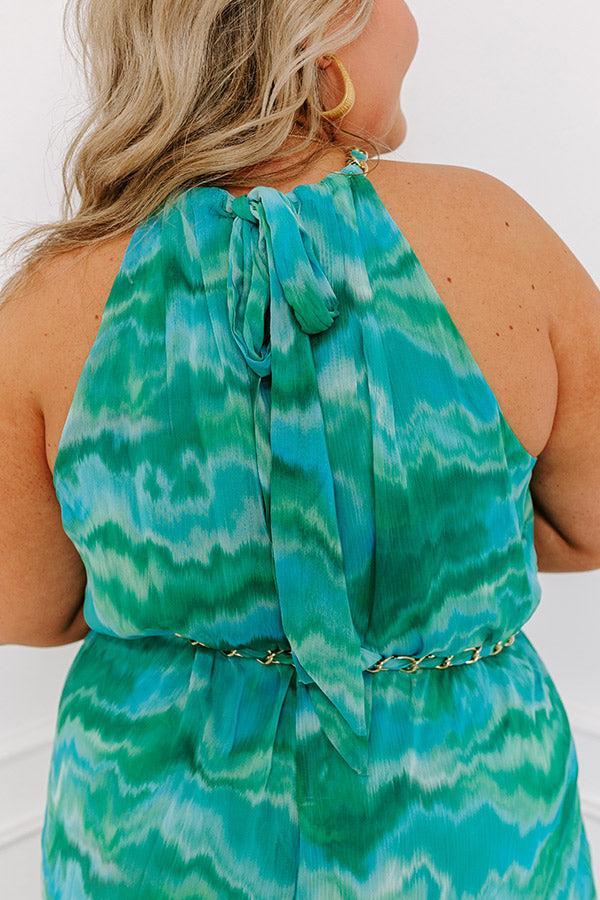 Gala Glam Watercolor Jumpsuit in Green Curves Product Image