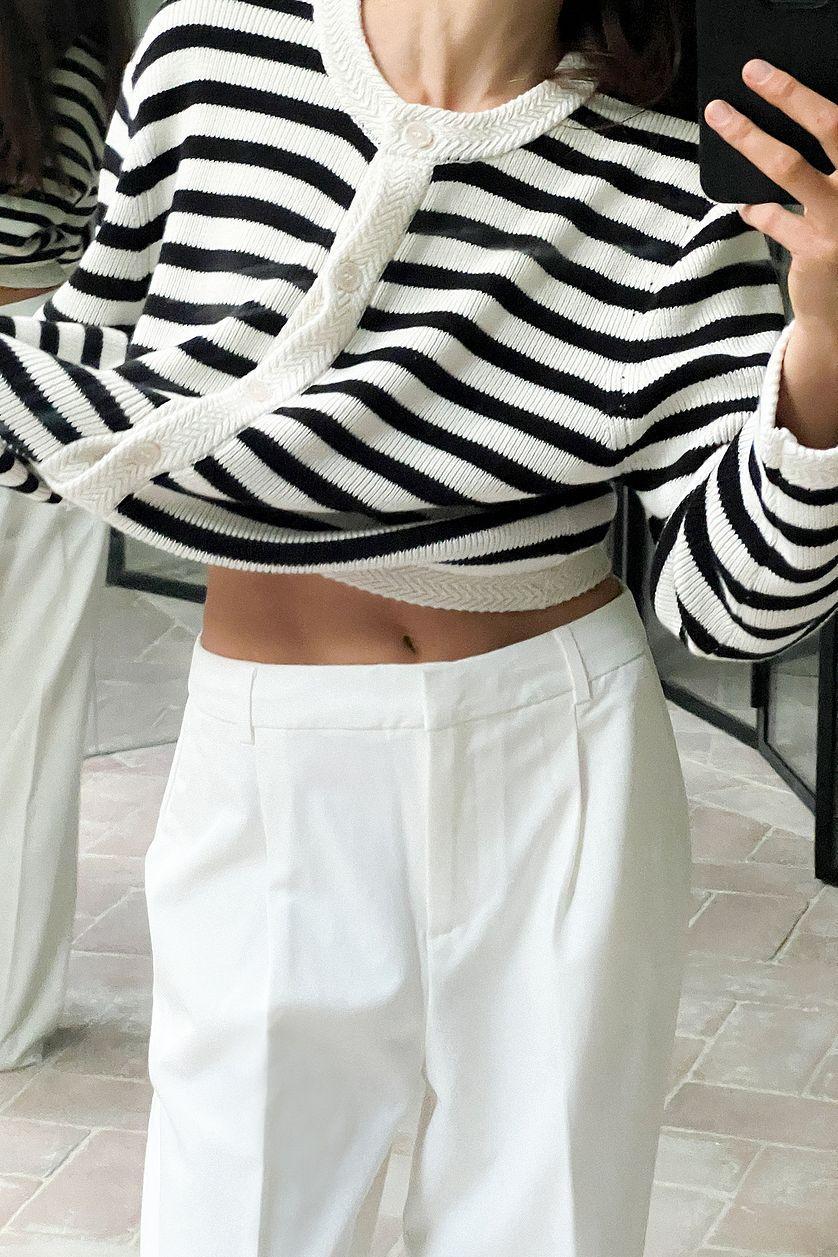 Striped Knitted Cardigan Product Image