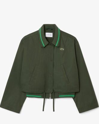 Oversized Polo Collar Twill Jacket Product Image