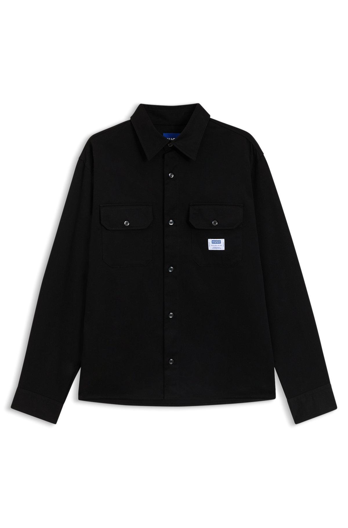 Cotton-twill shirt with logo label Product Image