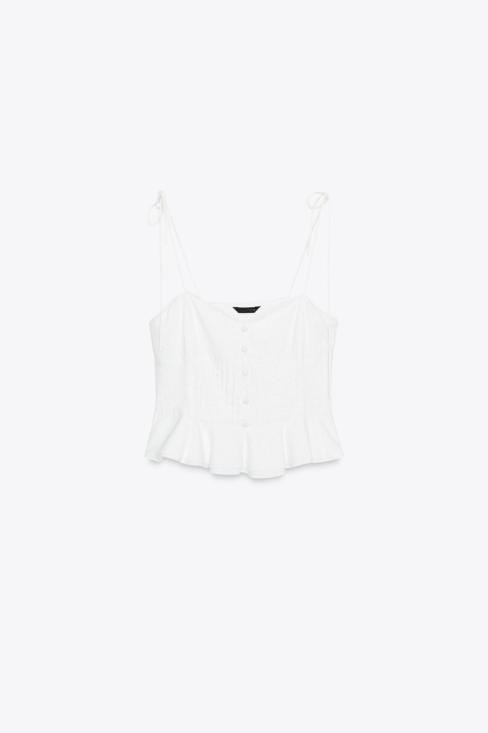 ROMANTIC PINTUCK LINEN TOP Product Image