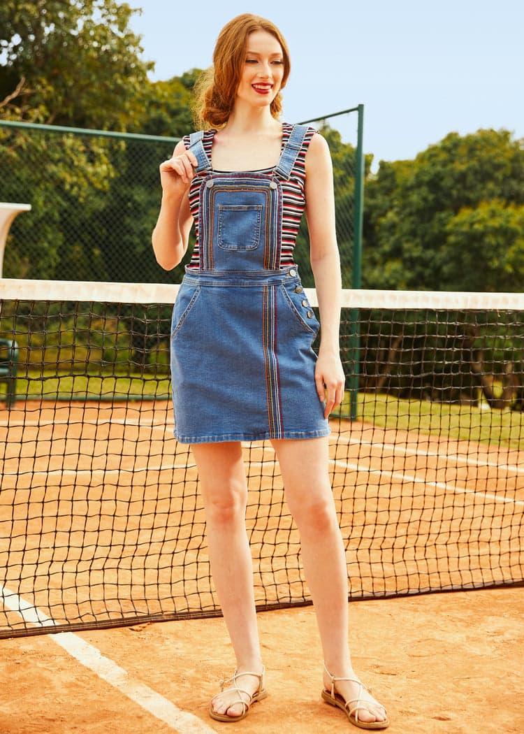 A Posh Picnic Denim Overall Jumper Product Image