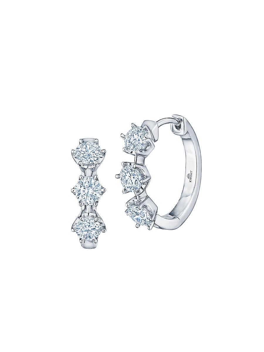 Womens Starry Night 18K White Gold & 1.00 TCW Diamond Hoop Earrings Product Image