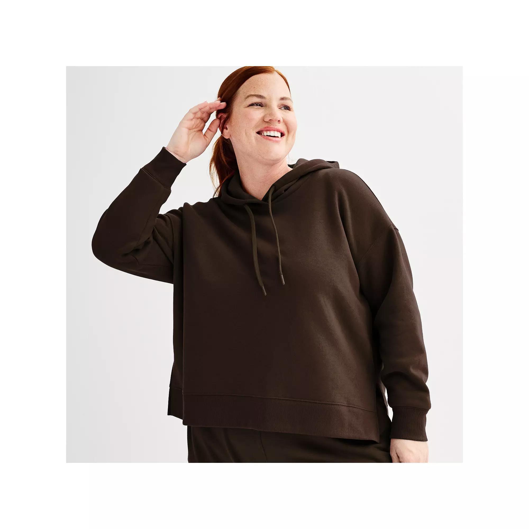 Plus Size Tek Gear® Ultrasoft Fleece Hoodie, Women's, Size: 2XL, Birk Brown Product Image