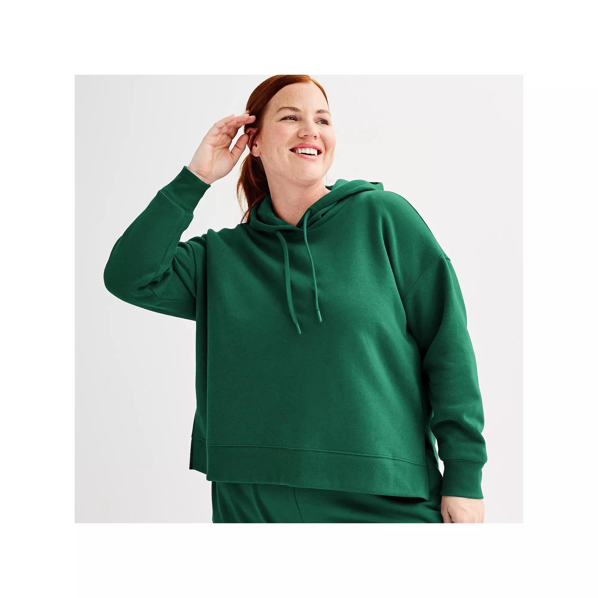 Plus Size Tek Gear® Ultrasoft Fleece Hoodie, Women's, Size: 2XL, Rugged Green Product Image