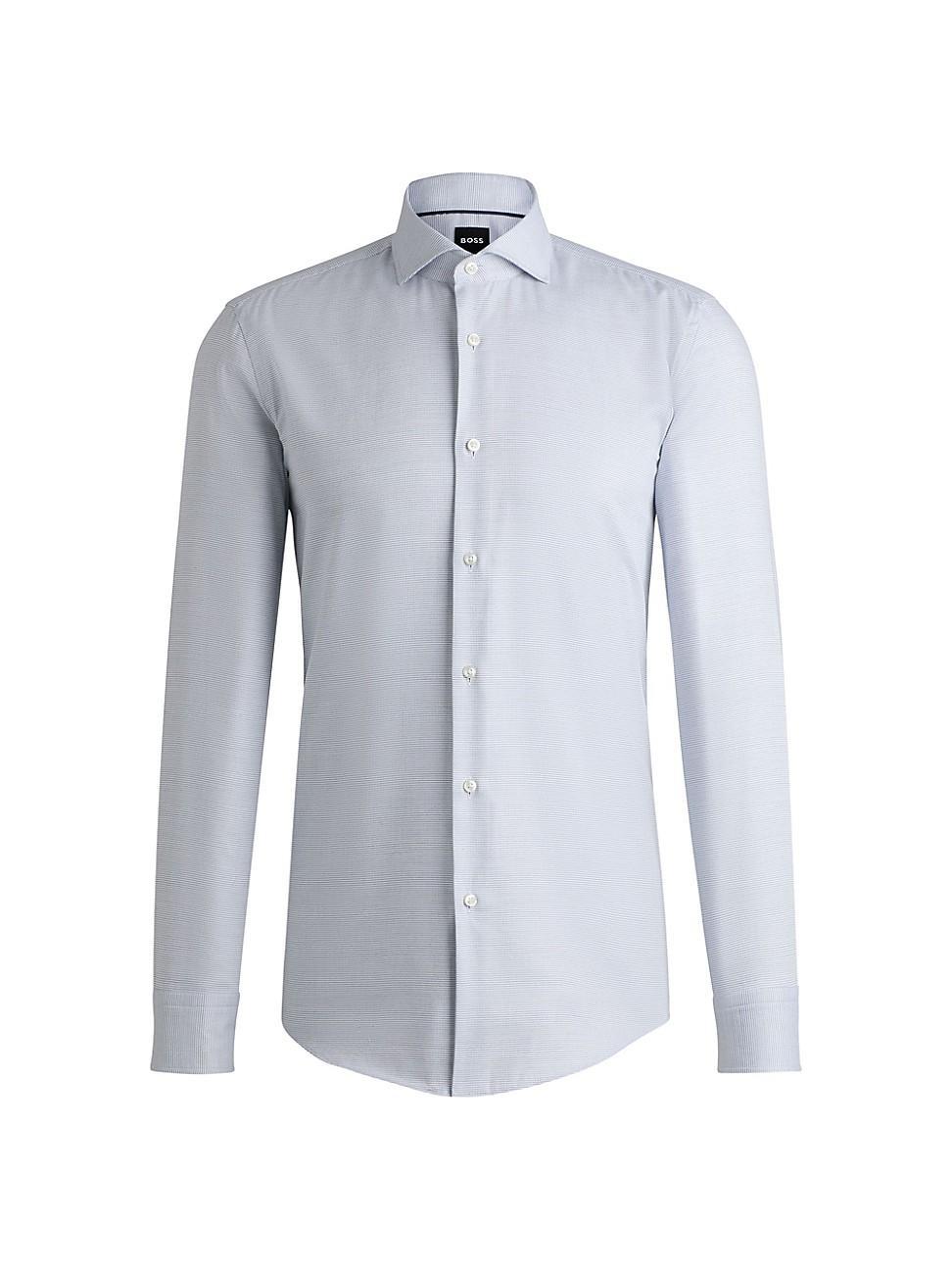 Mens Slim-Fit Shirt in Structured Cotton Product Image