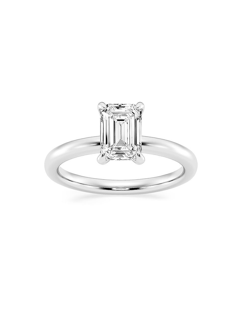 Womens Platinum & Emerald-Cut Lab-Grown Diamond Solitaire Ring/0.50-5.00 TCW Product Image