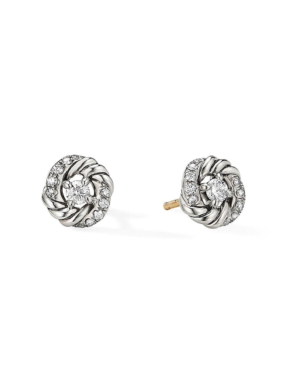 Petite Pave Infinity Diamond Stud Earrings Product Image