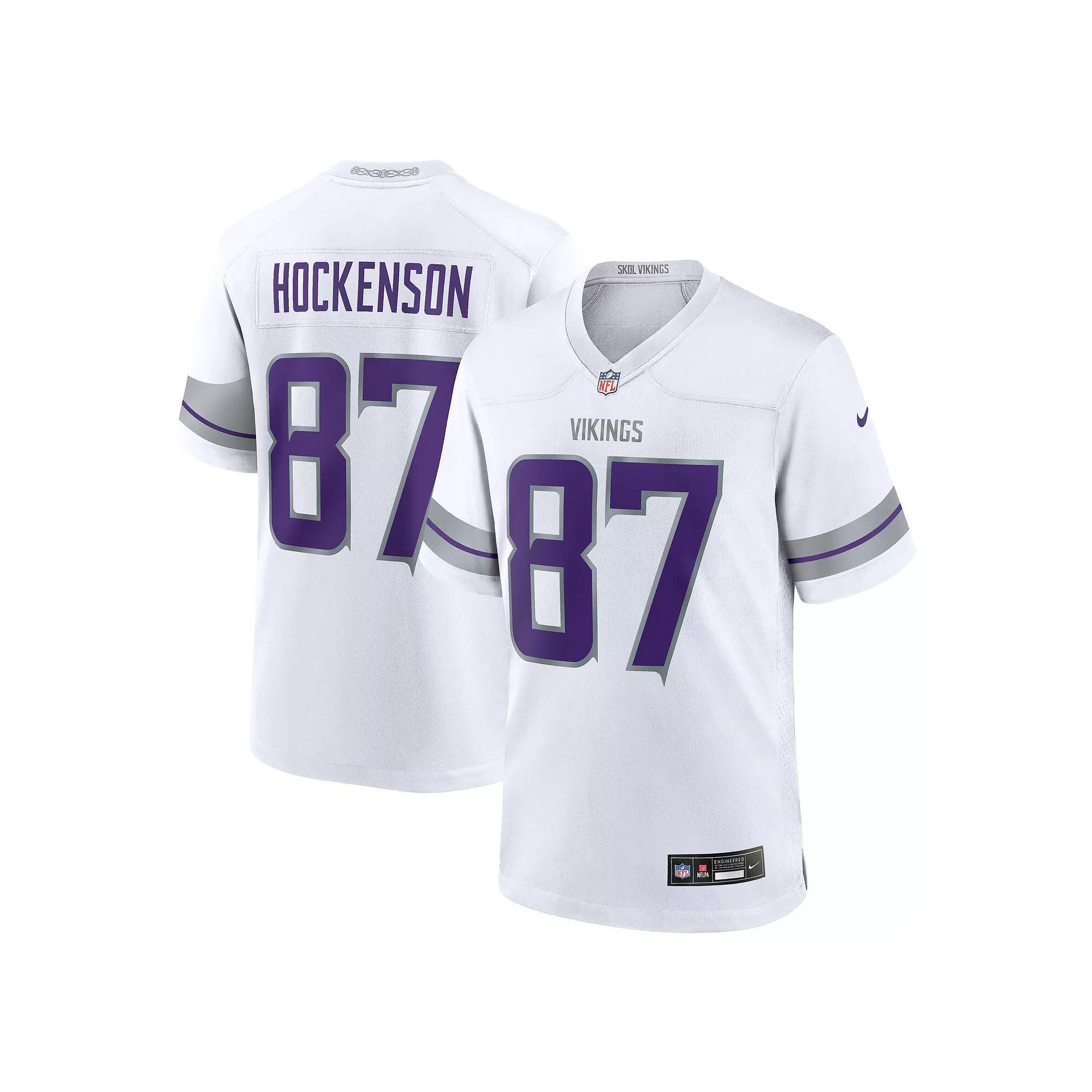Men's Nike T.J. Hockenson White Minnesota Vikings Alternate Game Player Jersey, Size: 2XL Product Image
