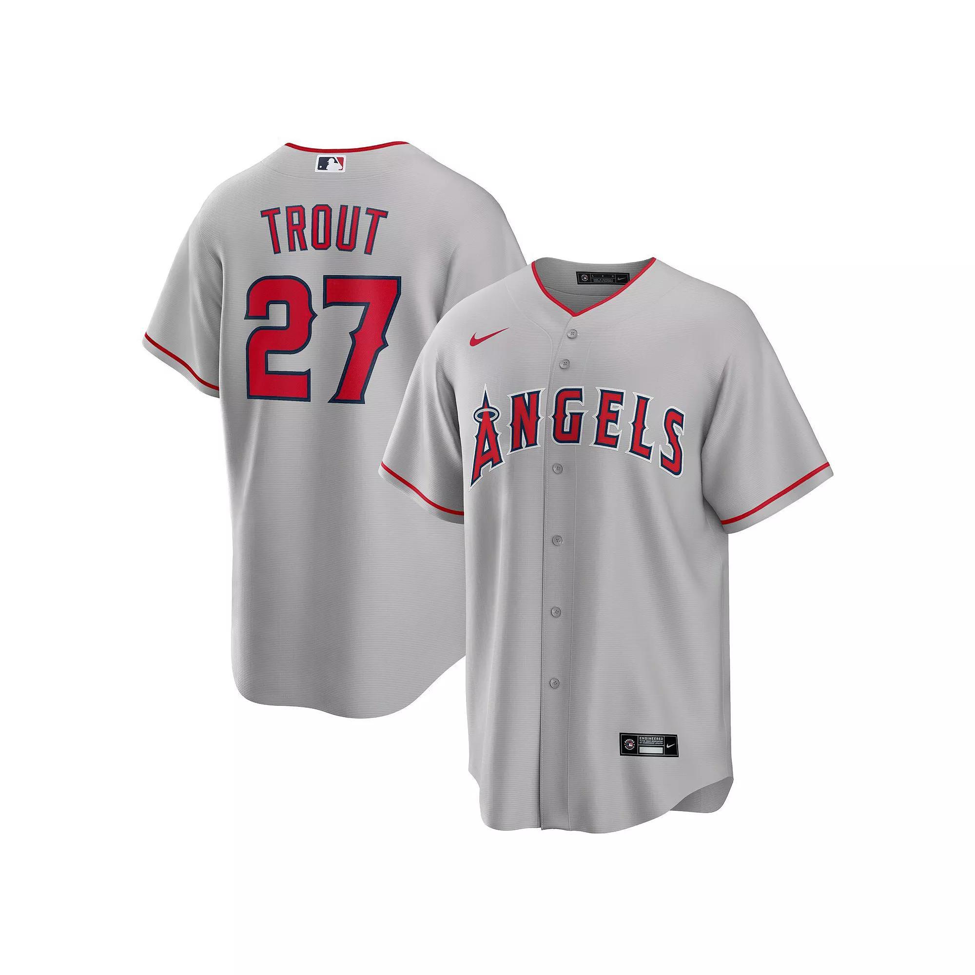 Mens Nike Mike Trout Los Angeles Angels Road Replica Player Name Jersey Product Image