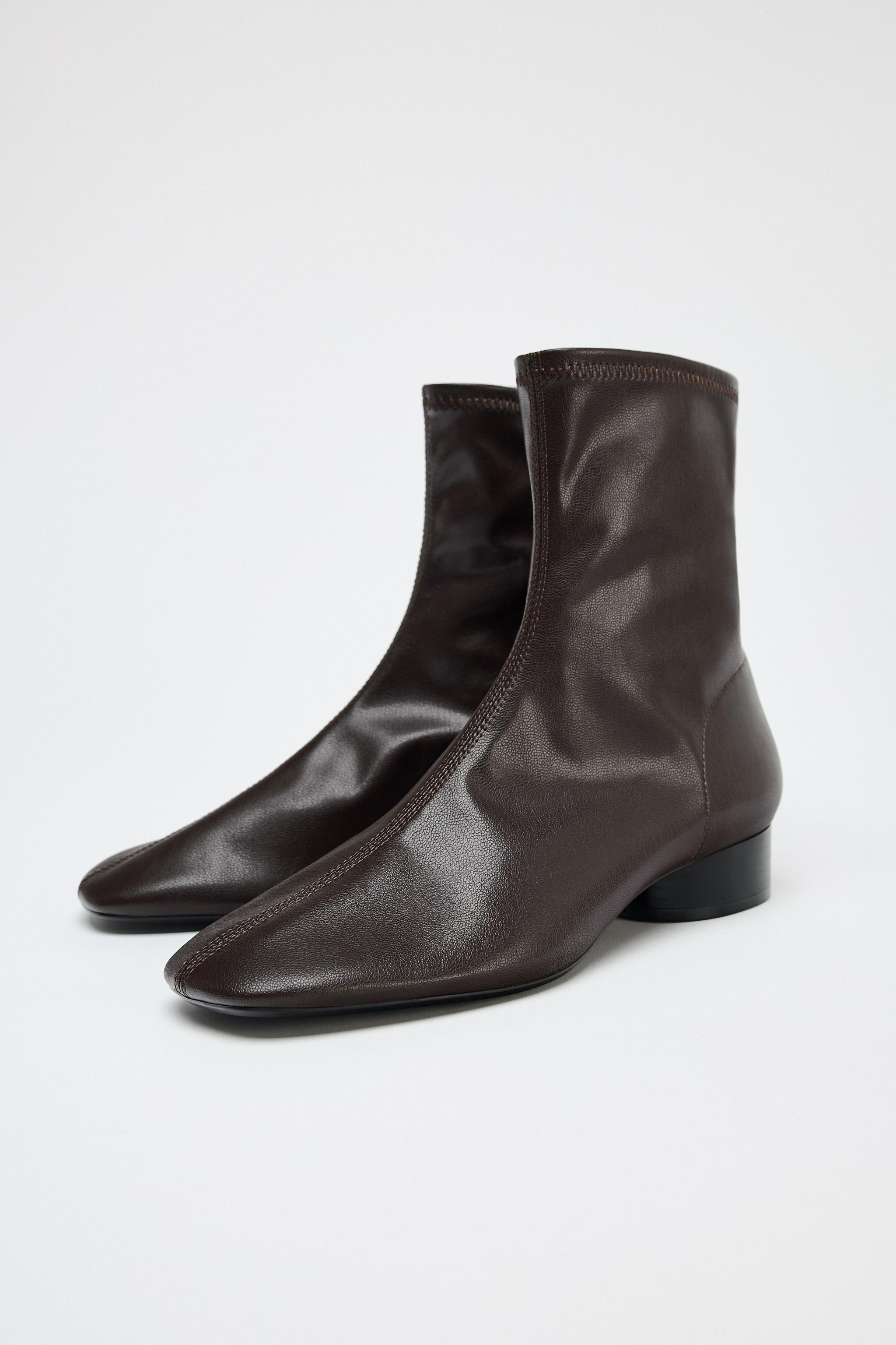 SOFT TOPSTITCHED ANKLE BOOTS Product Image