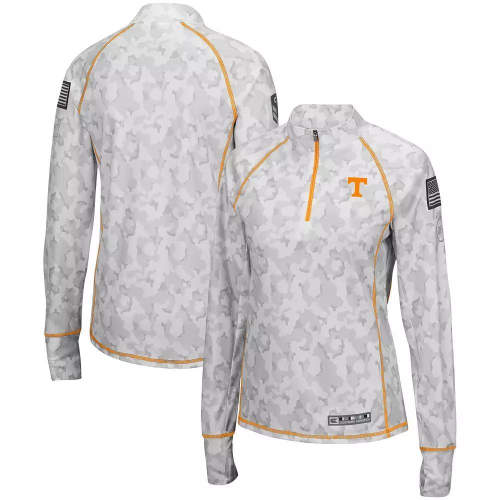 Women's Colosseum White Tennessee Volunteers OHT Military Appreciation Officer Arctic Camo 1/4-Zip Jacket, Size: 2XL Product Image