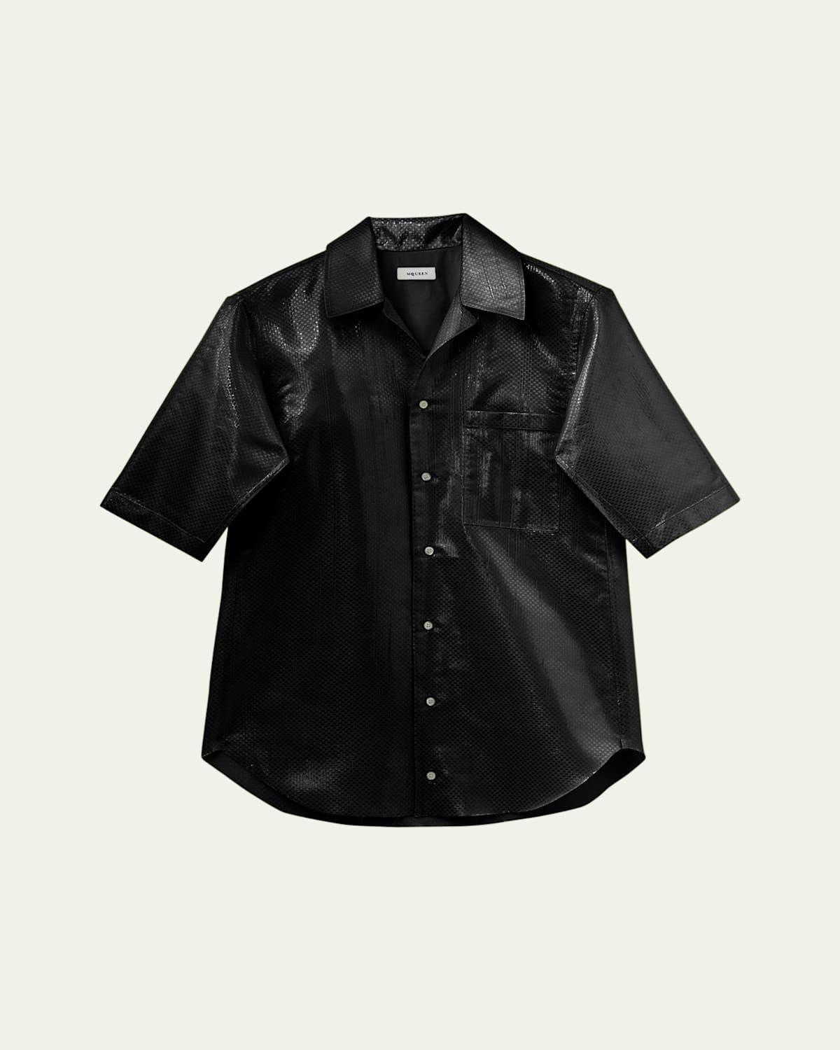 Mens Vinyl-Effect Camp Shirt Product Image