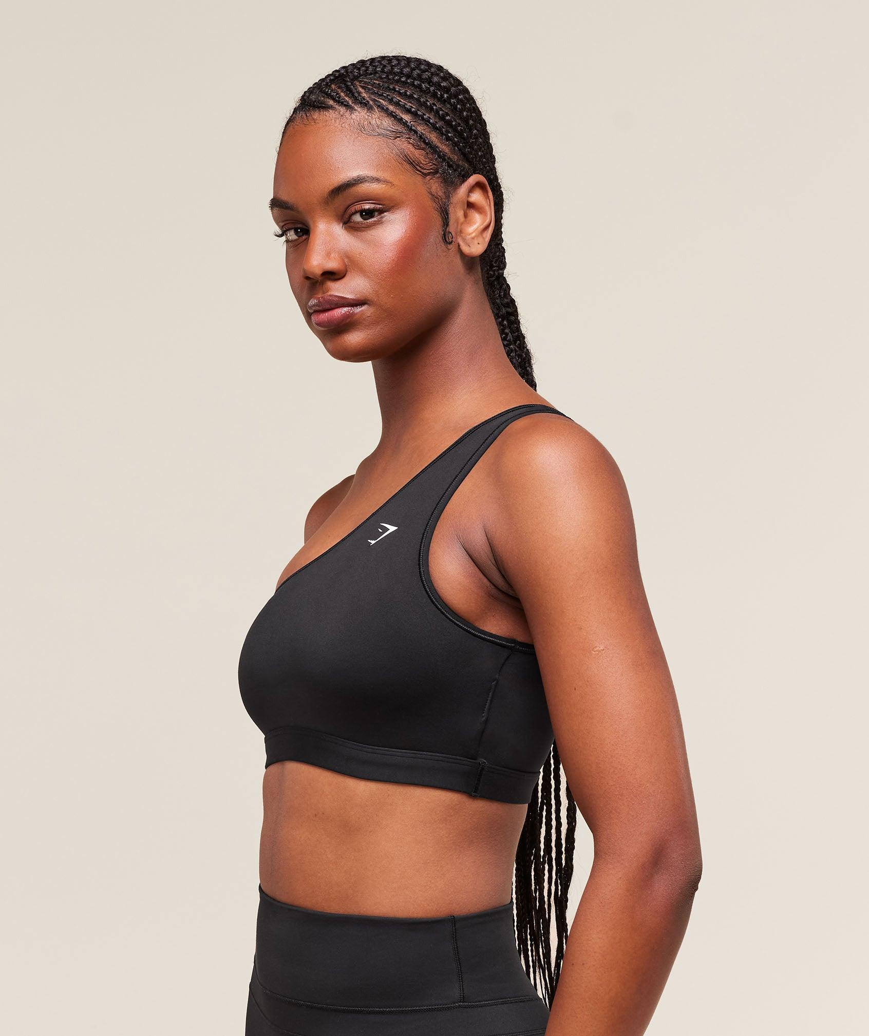 Gymshark Asymmetric Sports Bra - Black Female Product Image