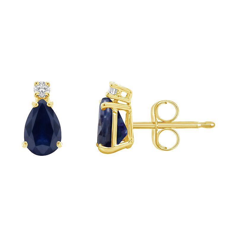 Celebration Gems 14k Gold Gemstone & Diamond Accent Stud Earrings, Womens, Tanzanite Product Image