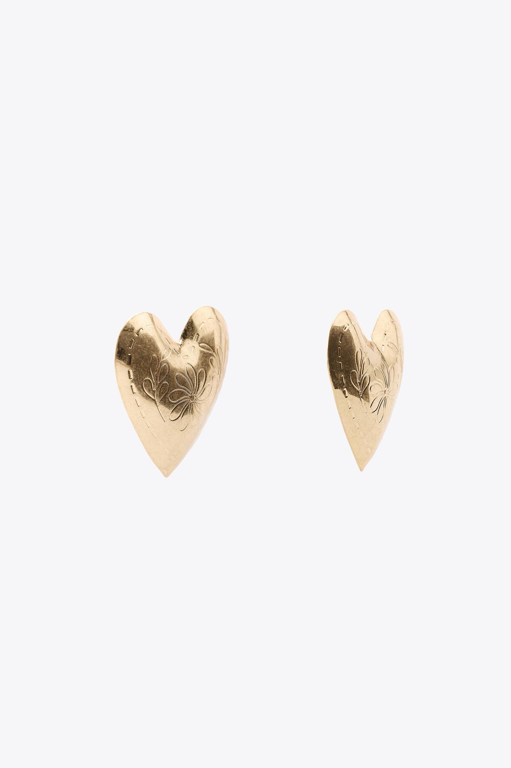 TEXTURED HEART EARRINGS Product Image