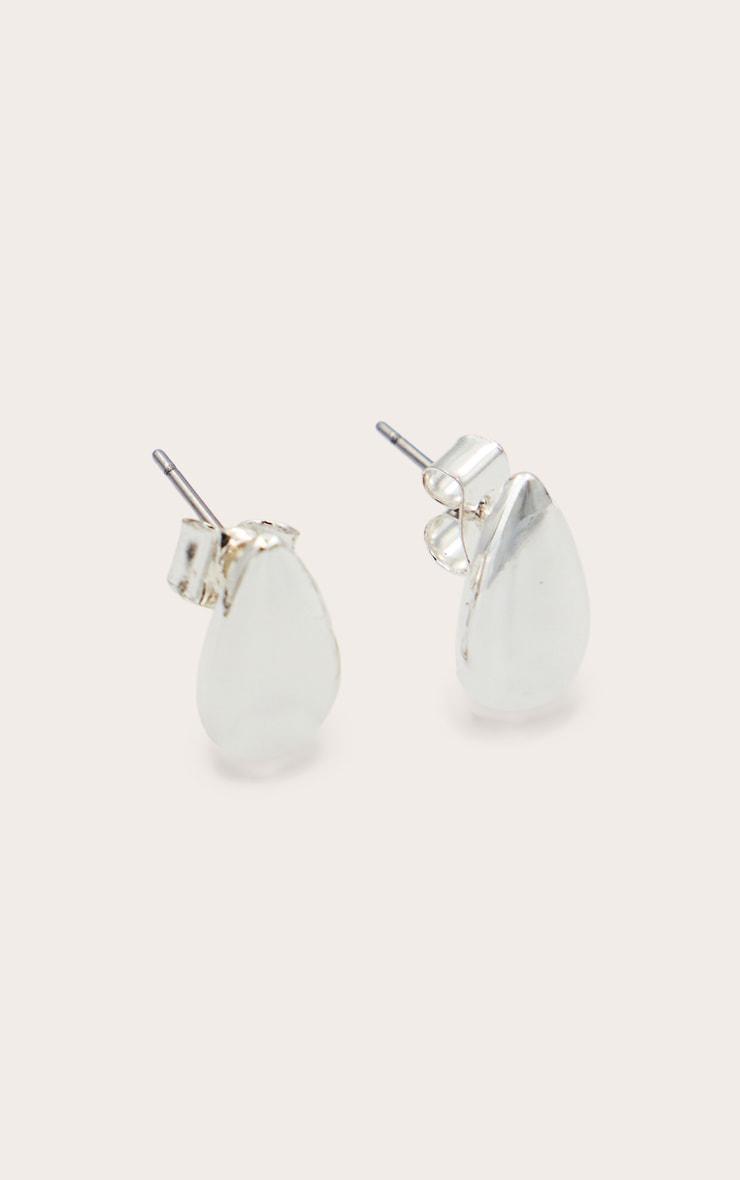 Silver Plated Smooth Teardrop Earrings Product Image