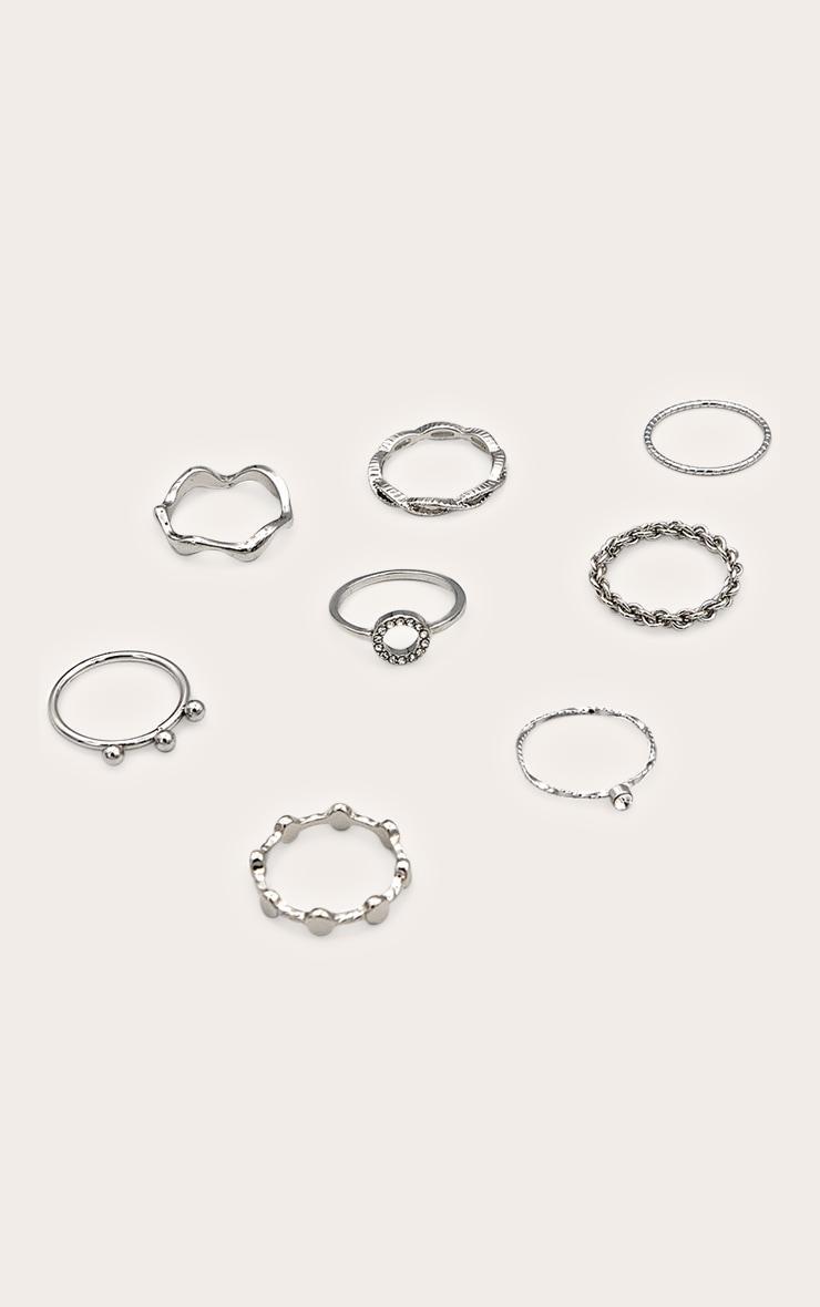 Silver Assorted Shape Twist Ring Set Product Image