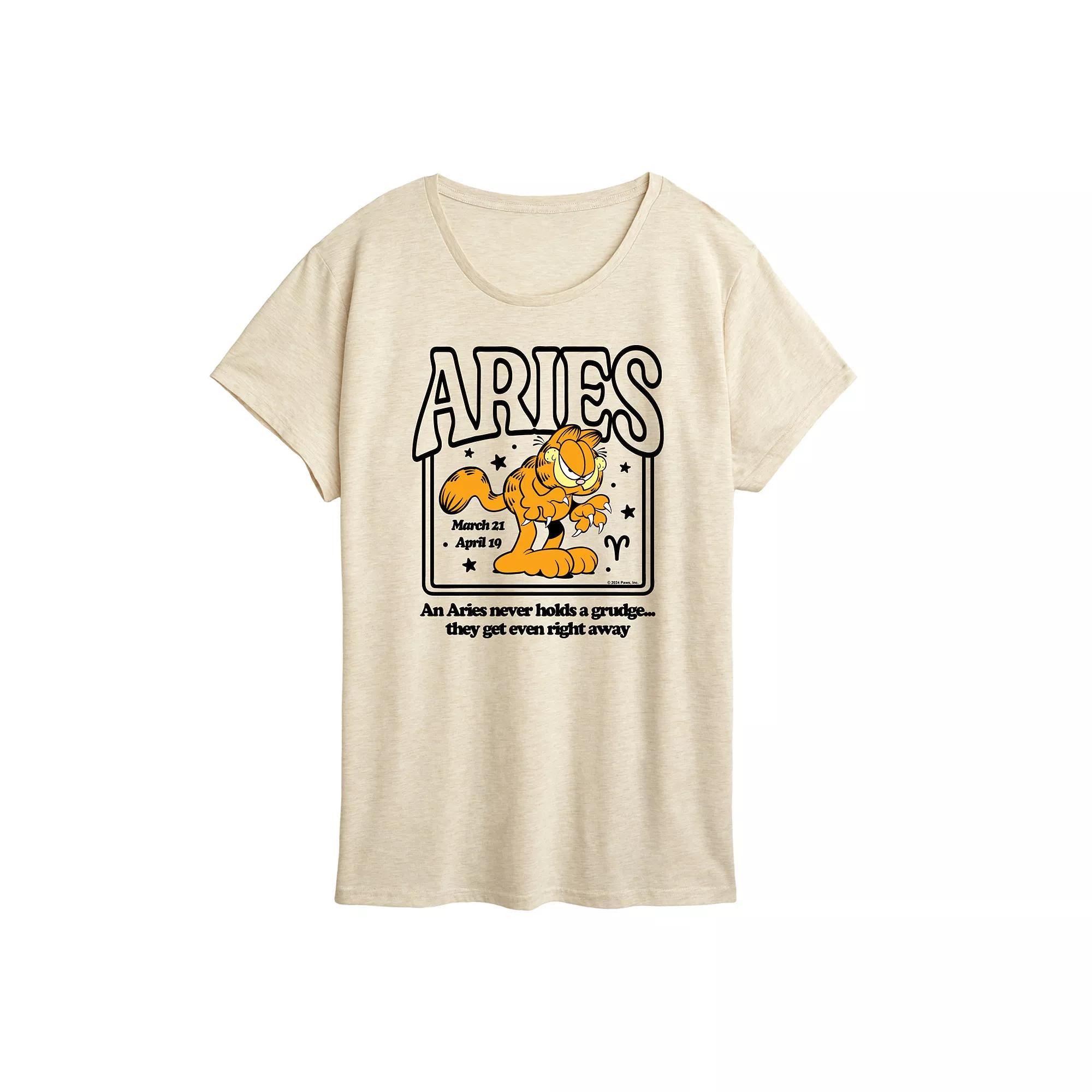 Women's Garfield Aries Graphic Tee, Size: XXL, Beige Product Image