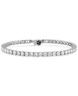 Esquire Mens Jewelry White Cubic Zirconia Tennis Bracelet in Sterling Silver (Also in Black Cubic Zirconia), Created for Macys Product Image