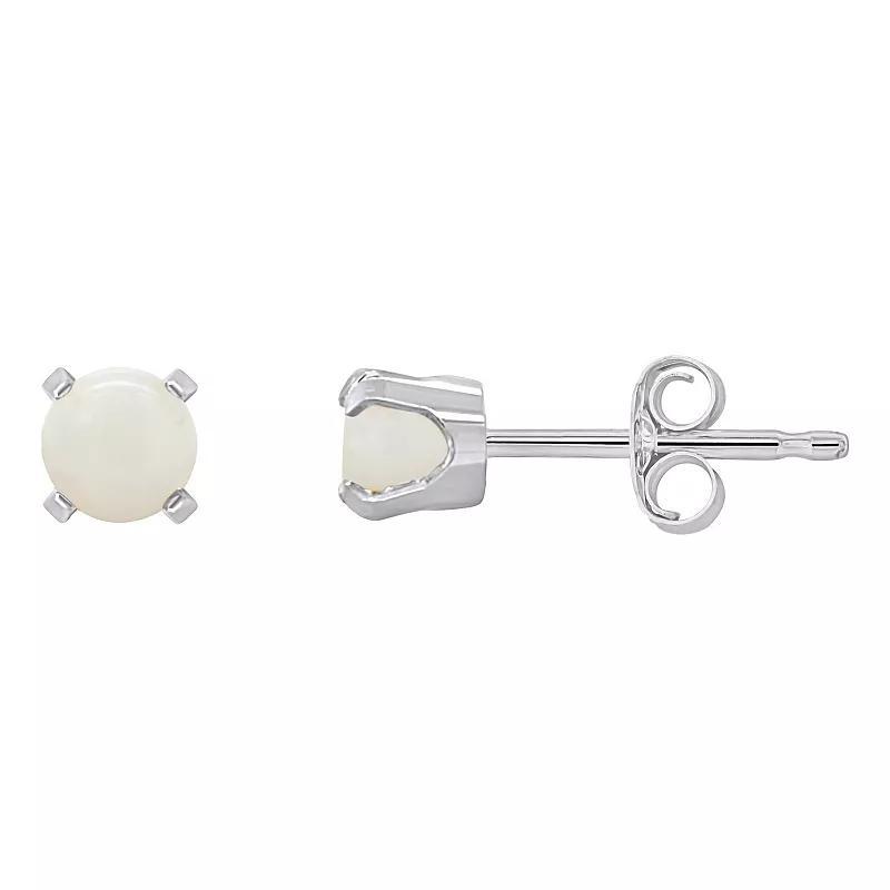 Celebration Gems 14k White Gold Round Gemstone Stud Earrings, Women's Product Image