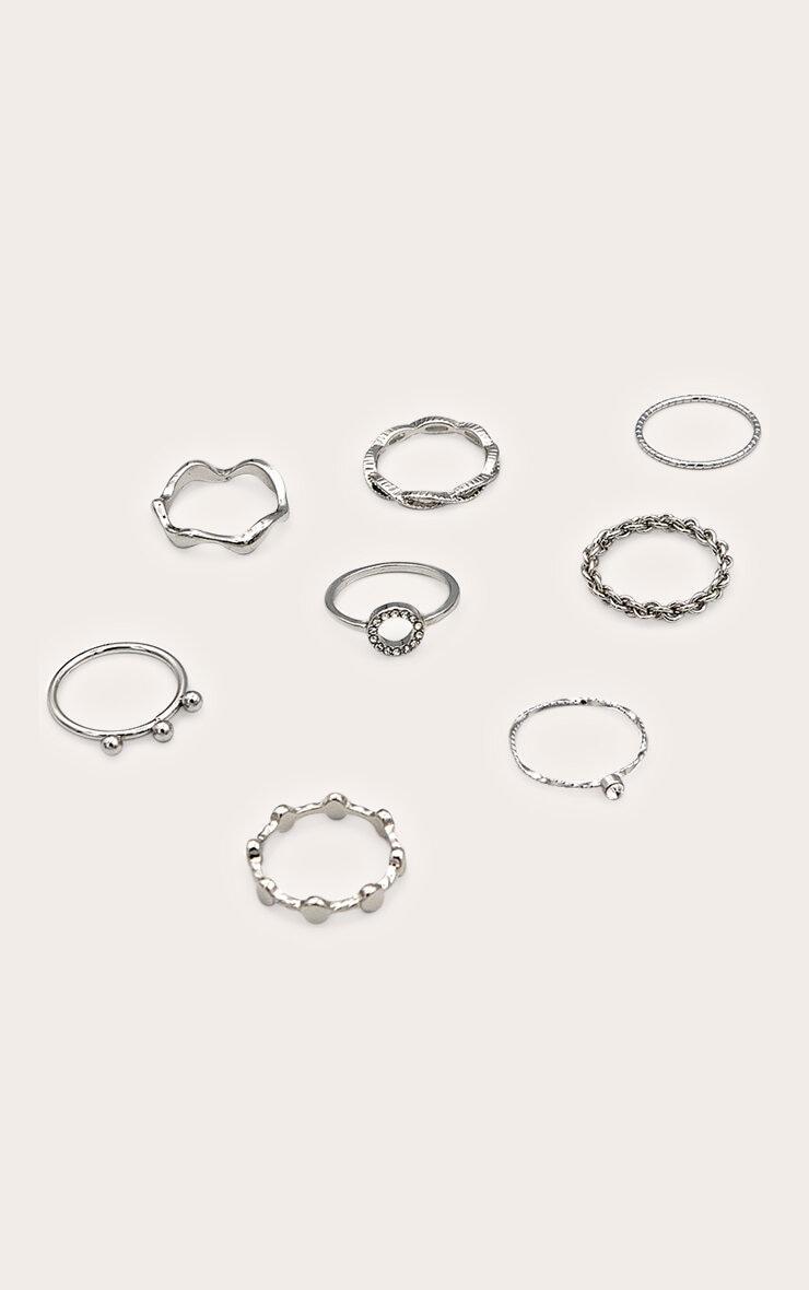 Silver Assorted Shape Twist Ring Set Product Image