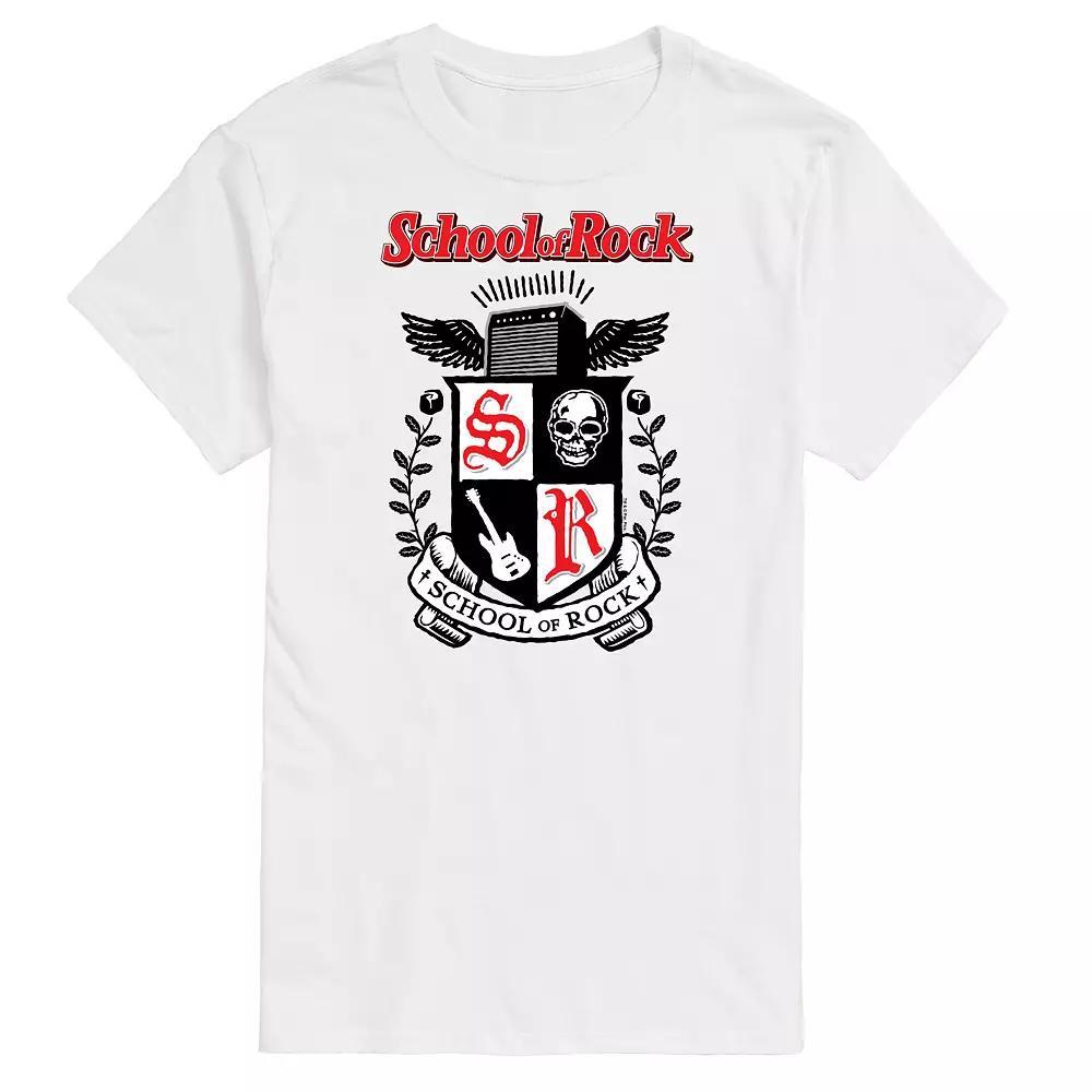 Big & Tall School of Rock Crest Graphic Tee, Men's, Size: Large Tall, White Product Image