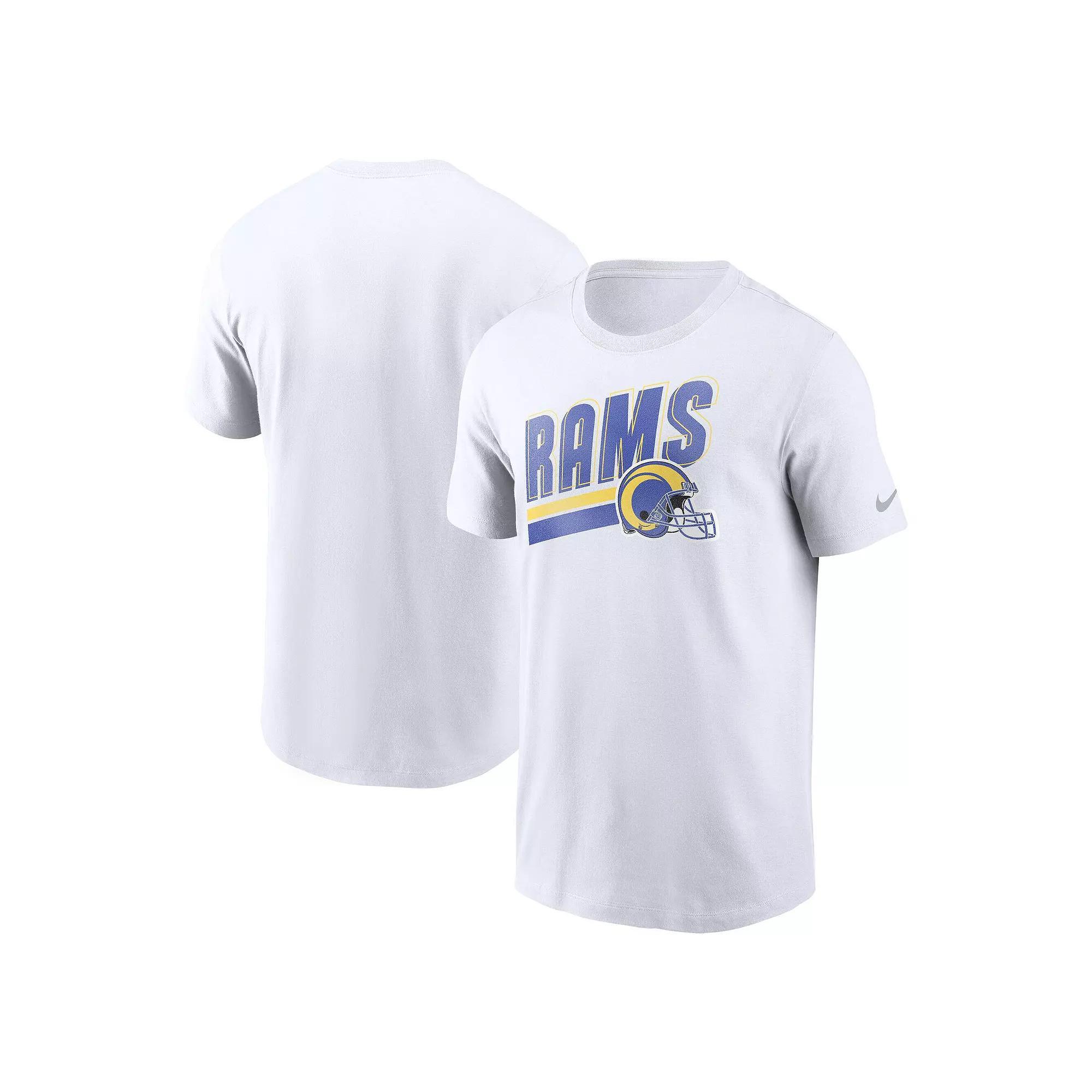 Men's Nike White Los Angeles Rams Essential Blitz Lockup T-Shirt,  Product Image