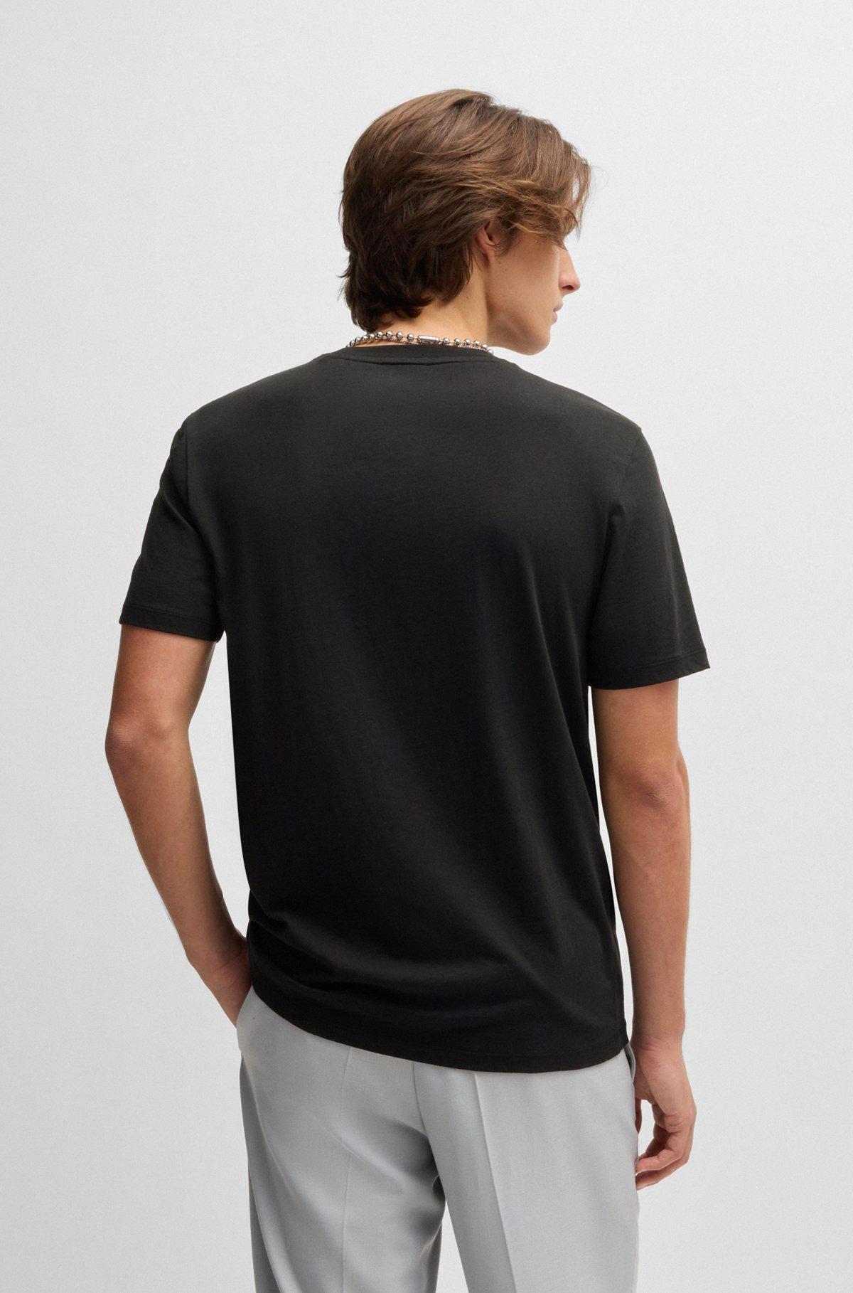 Cotton-jersey T-shirt with racing logo print Product Image